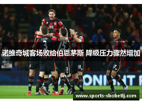 诺维奇城客场败给伯恩茅斯 降级压力骤然增加